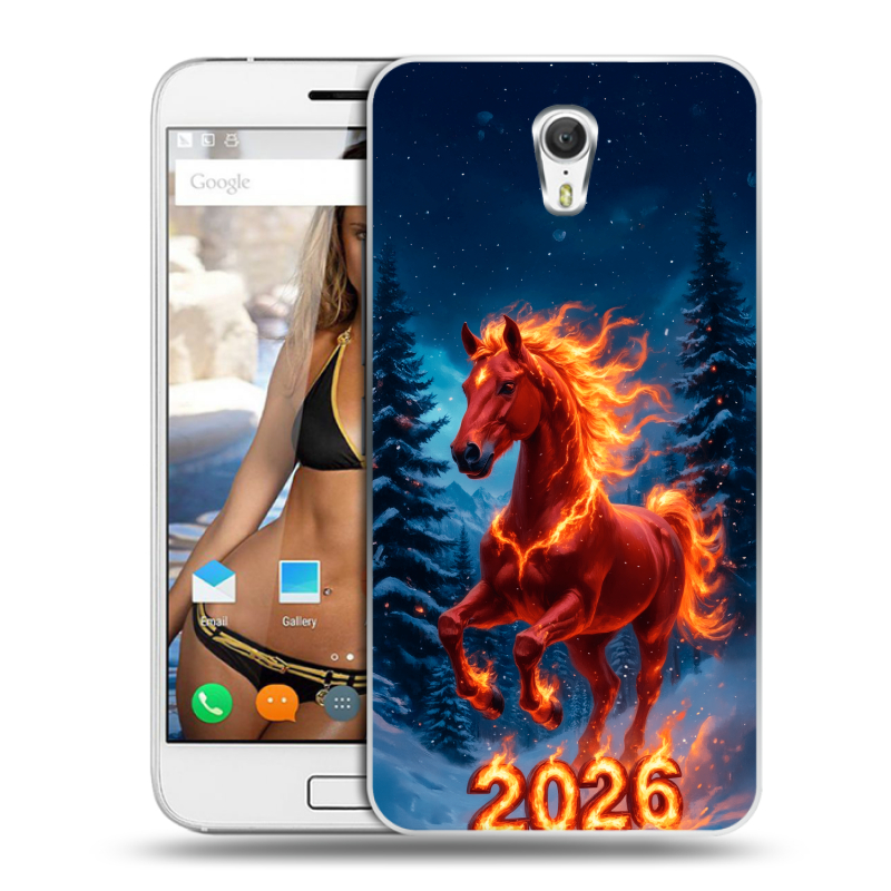 Силиконовый чехол на ZUK Z1 с принтом Новый год коня Силиконовый чехол на ZUK Z1 с принтом Новый год коня