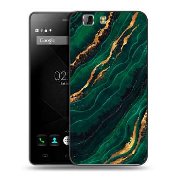 Силиконовый чехол на Doogee X5 с принтом Мрамор зеленое золото Силиконовый чехол на Doogee X5 с принтом Мрамор зеленое золото