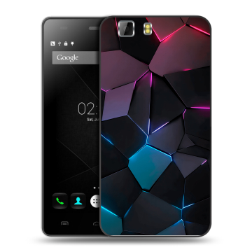 Силиконовый чехол на Doogee X5 с принтом Геометрия неона