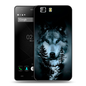 Силиконовый чехол на Doogee X5 с принтом Лесной волк