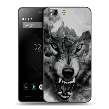 Силиконовый чехол на Doogee X5 с принтом Волк