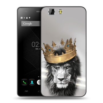 Силиконовый чехол на Doogee X5 с принтом Лев с короной