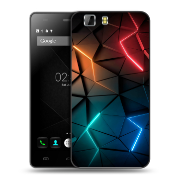 Силиконовый чехол на Doogee X5 с принтом Абстракция неон
