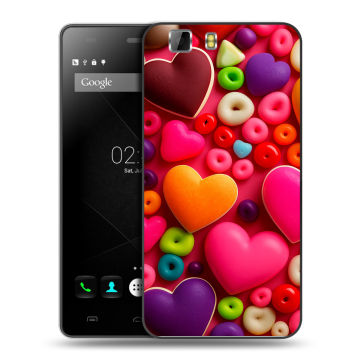 Силиконовый чехол на Doogee X5 с принтом Сердечки