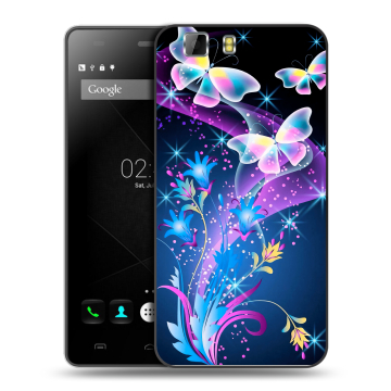 Силиконовый чехол на Doogee X5 с принтом Бабочки Силиконовый чехол на Doogee X5 с принтом Бабочки