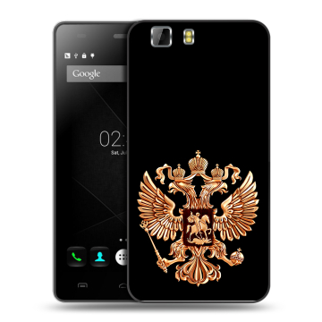 Силиконовый чехол на Doogee X5 с принтом Герб России золотой Силиконовый чехол на Doogee X5 с принтом Герб России золотой