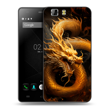 Силиконовый чехол на Doogee X5 с принтом Золотой дракон Силиконовый чехол на Doogee X5 с принтом Золотой дракон