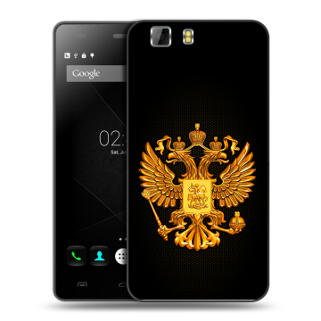 Силиконовый чехол на Doogee X5 с принтом Герб России желтый