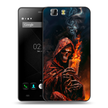 Силиконовый чехол на Doogee X5 с принтом Скелет и карты Силиконовый чехол на Doogee X5 с принтом Скелет и карты
