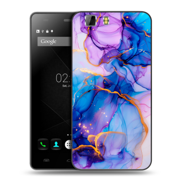 Силиконовый чехол на Doogee X5 с принтом синий мрамор Силиконовый чехол на Doogee X5 с принтом синий мрамор