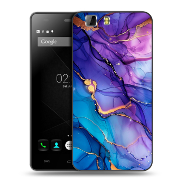 Силиконовый чехол на Doogee X5 с принтом синий мрамор Силиконовый чехол на Doogee X5 с принтом синий мрамор
