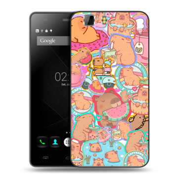 Силиконовый чехол на Doogee X5 с принтом капибары Силиконовый чехол на Doogee X5 с принтом капибары