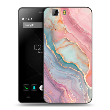 Силиконовый чехол на Doogee X5 с принтом розовый мрамор Силиконовый чехол на Doogee X5 с принтом розовый мрамор