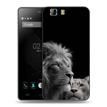 Силиконовый чехол на Doogee X5 с принтом Лев кошки