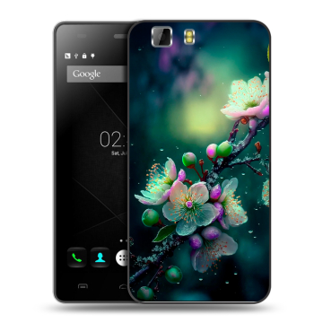 Силиконовый чехол на Doogee X5 с принтом Цветы и мрамор