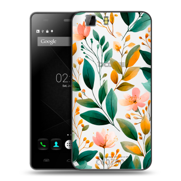 Силиконовый чехол на Doogee X5 с принтом Цветы паттерн