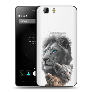Силиконовый чехол на Doogee X5 с принтом Львы