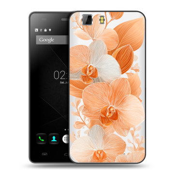 Силиконовый чехол на Doogee X5 с принтом Бежевые цветы