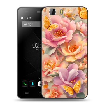 Силиконовый чехол на Doogee X5 с принтом Цветы и бабочки