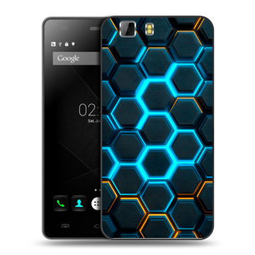Силиконовый чехол на Doogee X5 с принтом Неоновые соты