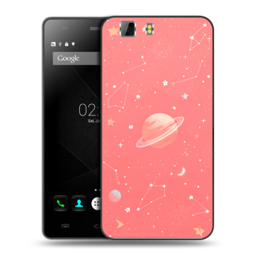 Силиконовый чехол на Doogee X5 с принтом Розовый космос