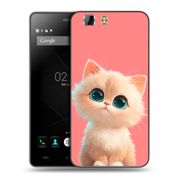 Силиконовый чехол на Doogee X5 с принтом Розовый котенок