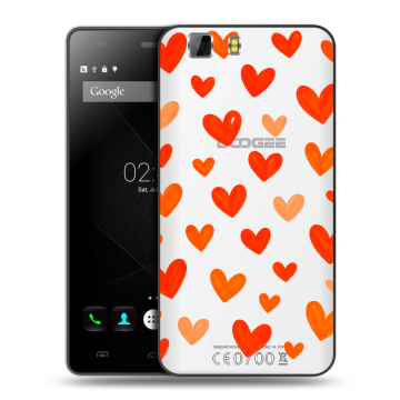Силиконовый чехол на Doogee X5 с принтом Сердечки
