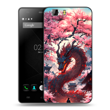 Силиконовый чехол на Doogee X5 с принтом Дракон Японский Силиконовый чехол на Doogee X5 с принтом Дракон Японский