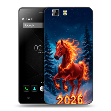 Силиконовый чехол на Doogee X5 с принтом Новый год коня