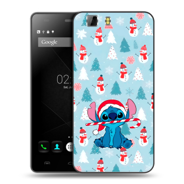 Силиконовый чехол на Doogee X5 с принтом Стич Новый год