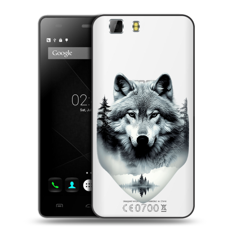 Пластиковый чехол на Doogee X5 с принтом Волк в лесу Пластиковый чехол на Doogee X5 с принтом Волк в лесу
