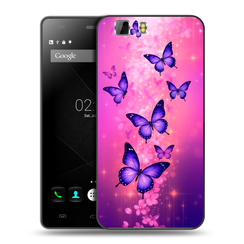 Силиконовый чехол на Doogee X5 с принтом Бабочки Силиконовый чехол на Doogee X5 с принтом Бабочки