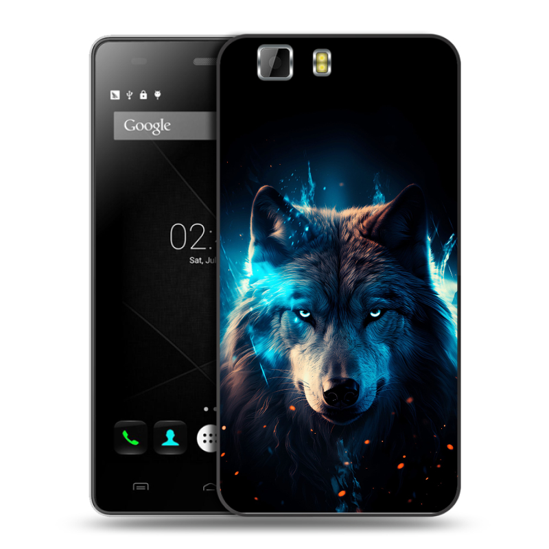 Пластиковый чехол на Doogee X5 с принтом Волк ночной Пластиковый чехол на Doogee X5 с принтом Волк ночной