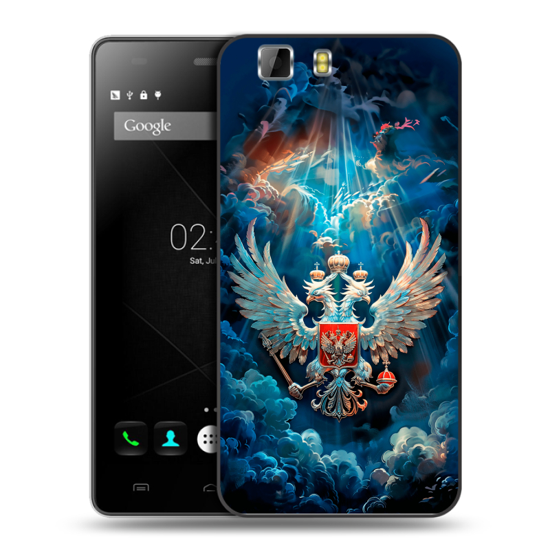 Силиконовый чехол на Doogee X5 с принтом Герб флаг России Силиконовый чехол на Doogee X5 с принтом Герб флаг России