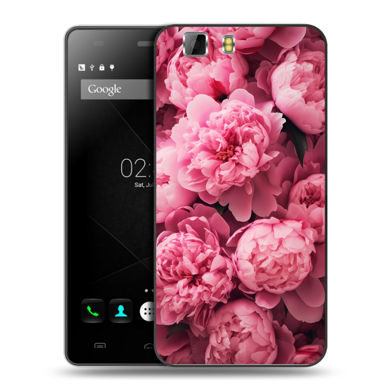 Силиконовый чехол на Doogee X5 с принтом цветы пионы Силиконовый чехол на Doogee X5 с принтом цветы пионы