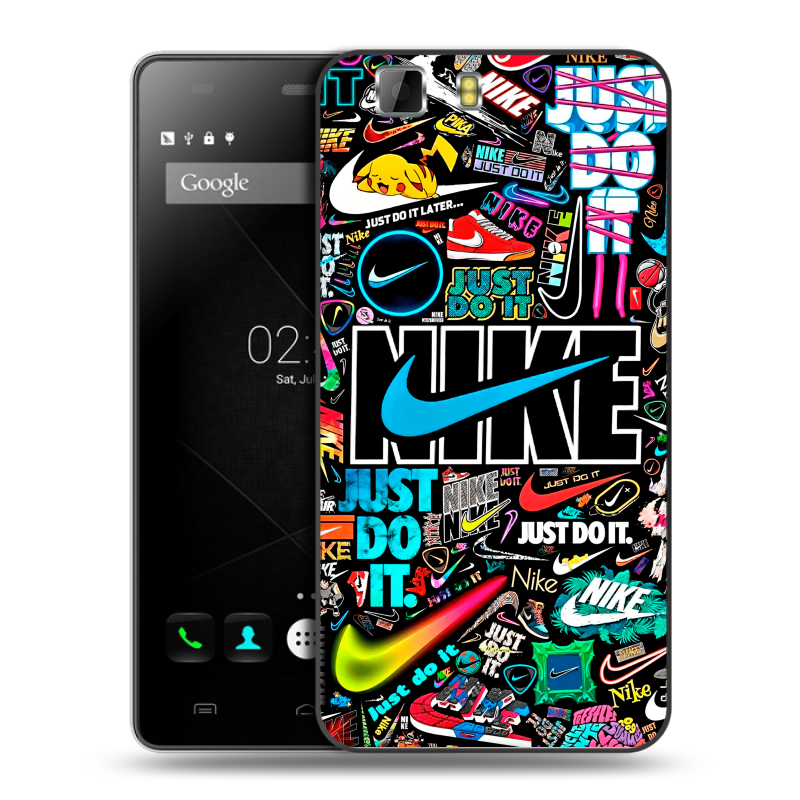 Силиконовый чехол на Doogee X5 с принтом найк nike черный Силиконовый чехол на Doogee X5 с принтом найк nike черный