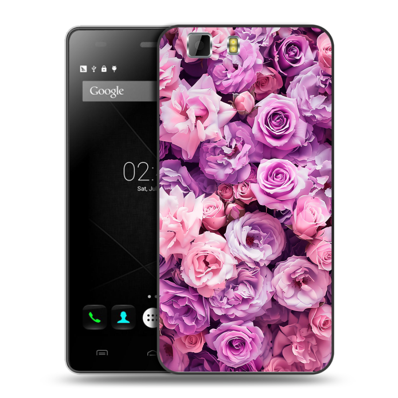 Силиконовый чехол на Doogee X5 с принтом лавандовые розы Силиконовый чехол на Doogee X5 с принтом лавандовые розы