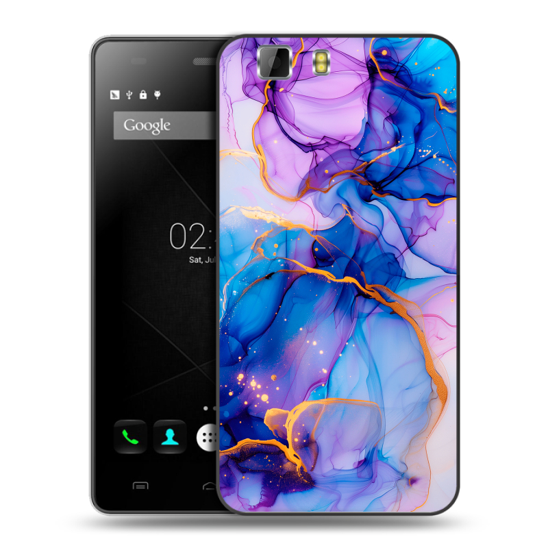 Пластиковый чехол на Doogee X5 с принтом синий мрамор Пластиковый чехол на Doogee X5 с принтом синий мрамор