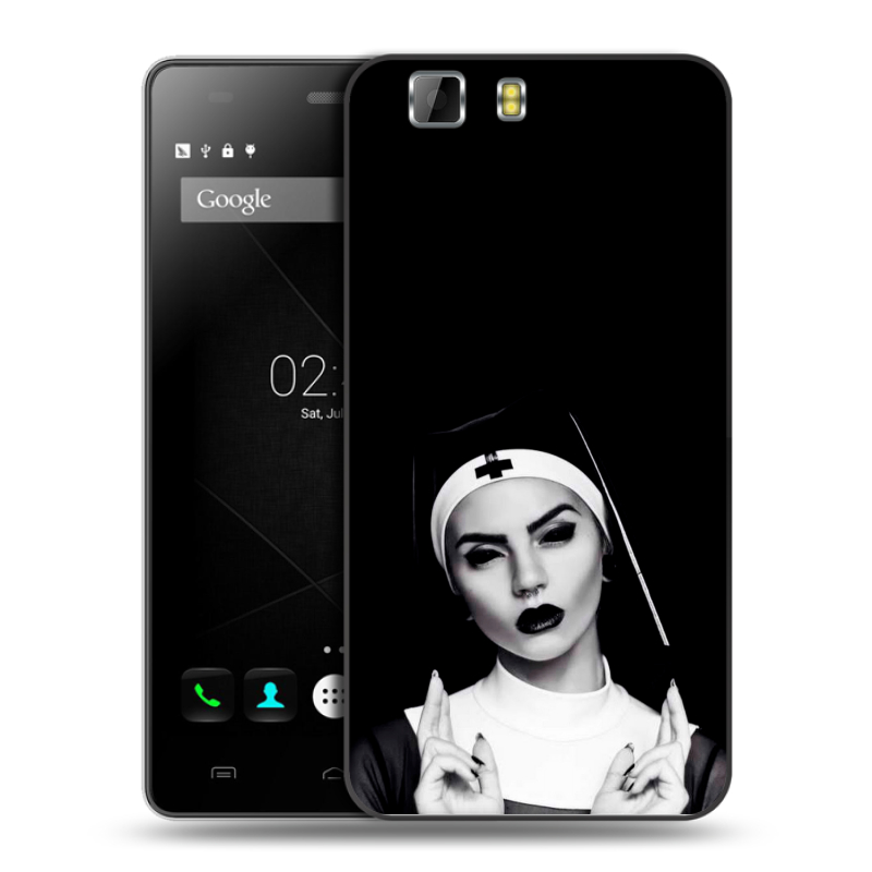 Силиконовый чехол на Doogee X5 с принтом монашка Силиконовый чехол на Doogee X5 с принтом монашка