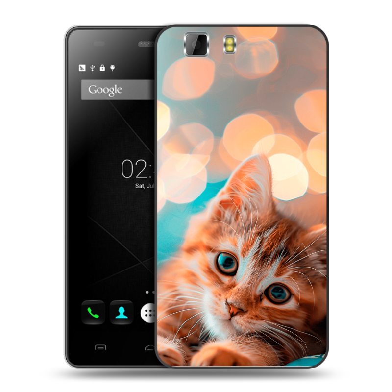 Пластиковый чехол на Doogee X5 с принтом котик Пластиковый чехол на Doogee X5 с принтом котик