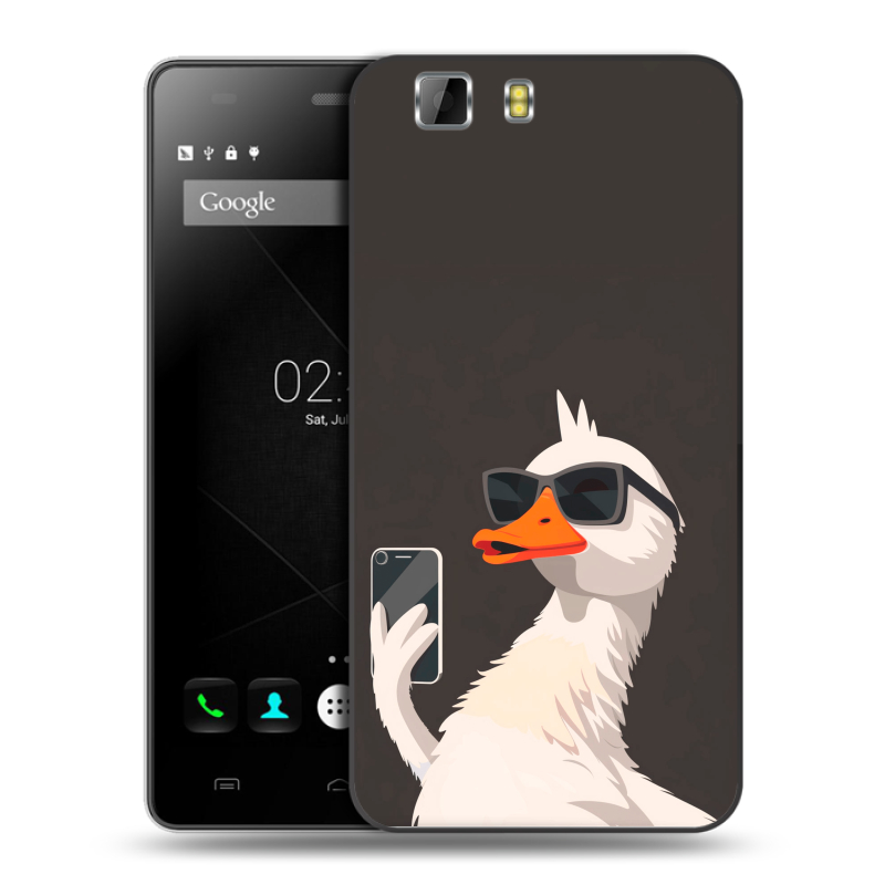 Пластиковый чехол на Doogee X5 с принтом утка в очках Пластиковый чехол на Doogee X5 с принтом утка в очках