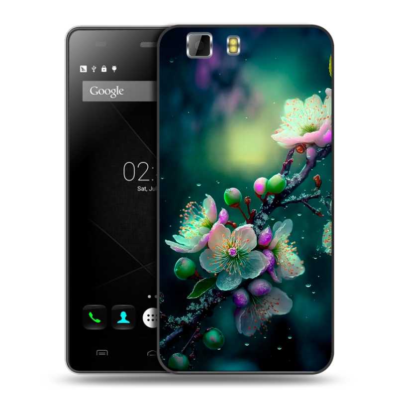 Пластиковый чехол на Doogee X5 с принтом Цветы и мрамор Пластиковый чехол на Doogee X5 с принтом Цветы и мрамор