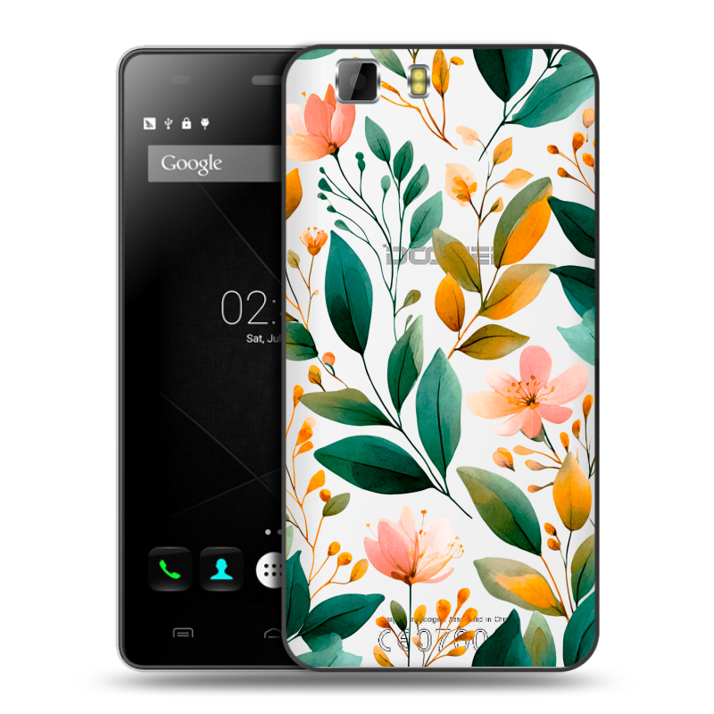 Пластиковый чехол на Doogee X5 с принтом Цветы паттерн Пластиковый чехол на Doogee X5 с принтом Цветы паттерн