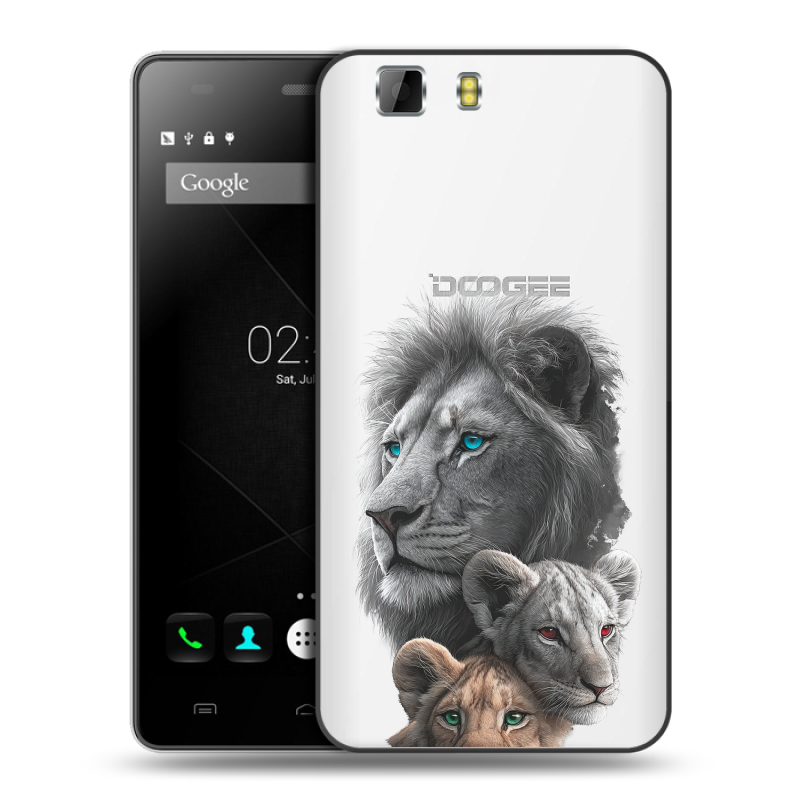 Пластиковый чехол на Doogee X5 с принтом Львы Пластиковый чехол на Doogee X5 с принтом Львы