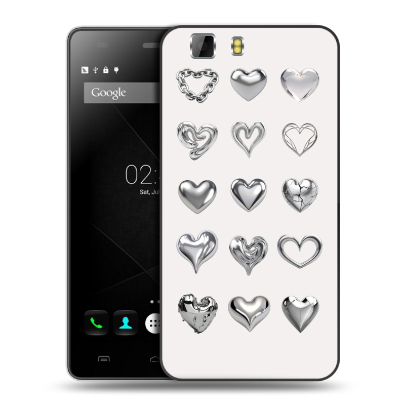 Силиконовый чехол на Doogee X5 с принтом Y2K сердечки Силиконовый чехол на Doogee X5 с принтом Y2K сердечки