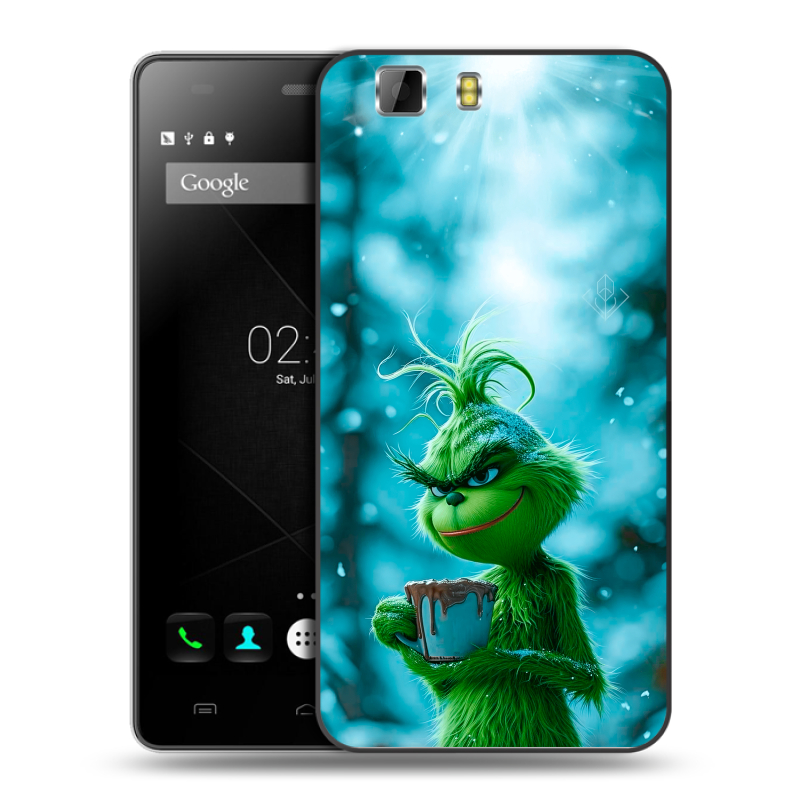 Силиконовый чехол на Doogee X5 с принтом Новый год гринч Силиконовый чехол на Doogee X5 с принтом Новый год гринч