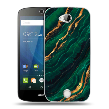 Силиконовый чехол на Acer Liquid Z530 с принтом Мрамор зеленое золото