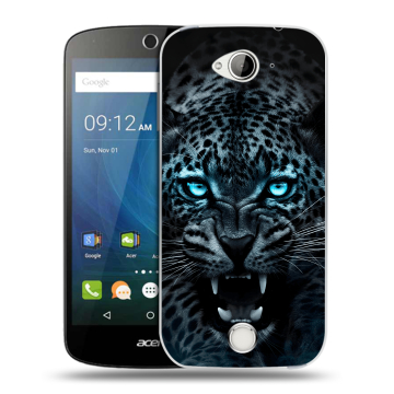Силиконовый чехол на Acer Liquid Z530 с принтом Темный леопард