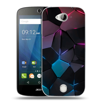 Силиконовый чехол на Acer Liquid Z530 с принтом Геометрия неона