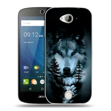 Силиконовый чехол на Acer Liquid Z530 с принтом Лесной волк